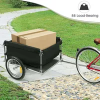 Costway Bike Cargo / Luggage Trailer W/ Folding Frame & Quick Release Wheels Red/black