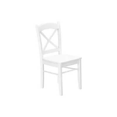 Dining Chair, Set Of 2, Side, Kitchen, Dining Room, White, Wood Legs, Transitional