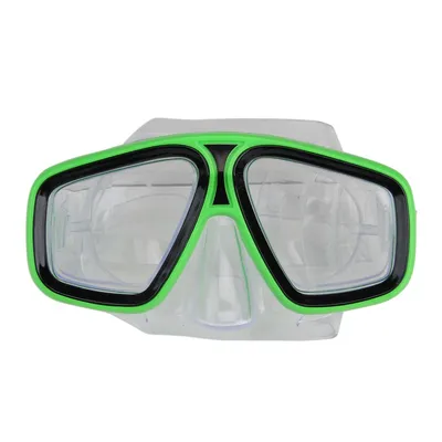 6.25" Lime Green And Clear Laguna Recreational Swim Mask With Nose Piece