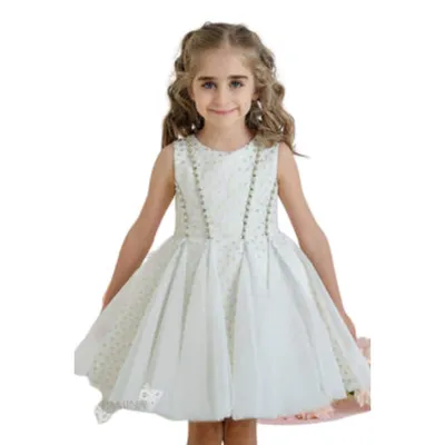 Golden Star Girls Formal Dress - Sleeveless A-line With Hand-embroidered Rhinestones And Pearls