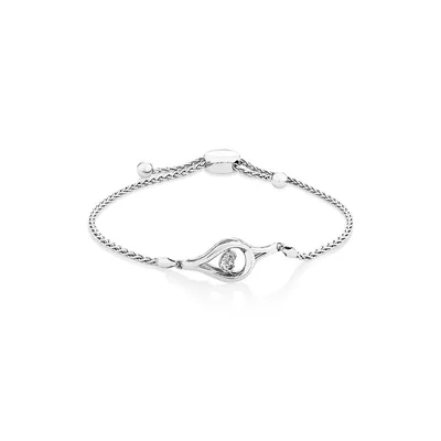Everlight Adjustable Bracelet With A Diamond In Sterling Silver