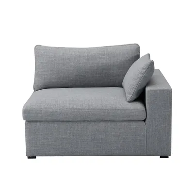 Inès Sofa - 1-seater Single Module With Left Arm - Grey Fabric