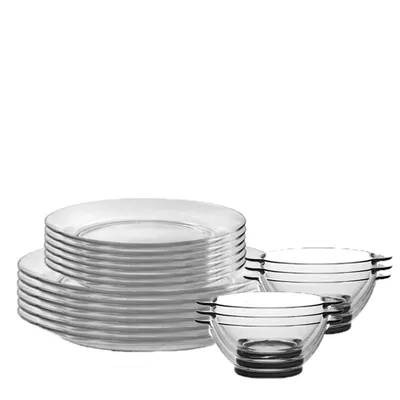 Lys Clear 18 Piece Dinnerware Set. Service For 6