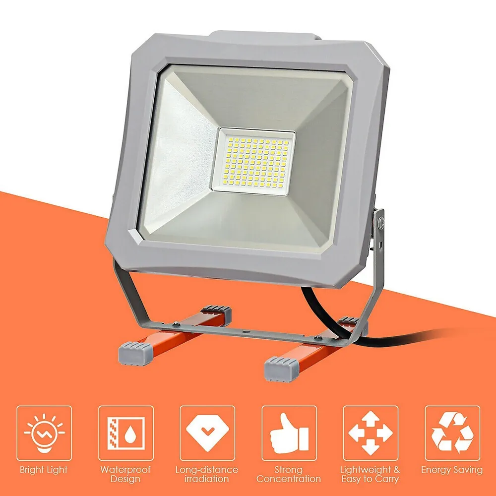 Costway 50W 5000lm LED Work Light Portable Outdoor Camping Job Site Lighting  Waterproof 