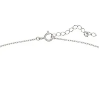 Sterling Silver 18" Rhodium With Cz Inifinity On Chain