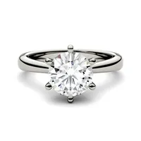 14k White Gold & 1.90 Ct. T.w. Created Moissanite Solitaire Ring