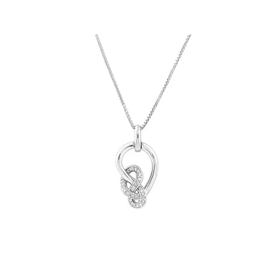 Small Knots Pendant With 0.13 Carat Tw Of Diamonds In Sterling Silver