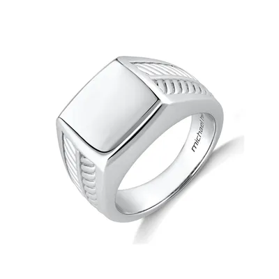 Textured Signet Ring Sterling Silver