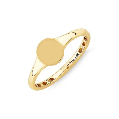 Round Signet Ring In 10kt Yellow Gold