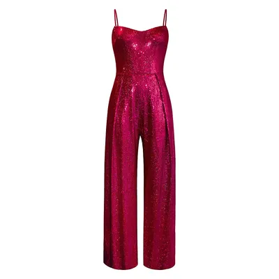 Sequined Spaghetti Strap Jumpsuit