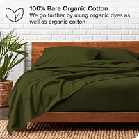 Bare Home Organic Flannel Sheet Set 100% Cotton, Soft Heavyweight - Double Brushed Deep Pocket
