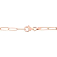 Paperclip Chain Necklace In Rose Plated Sterling Silver, 37 In