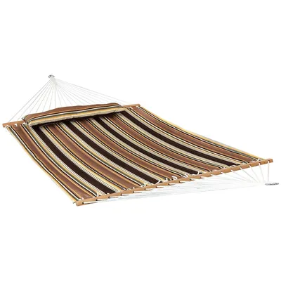 2-person Quilted Fabric Hammock With Spreader Bar - Sandy Beach