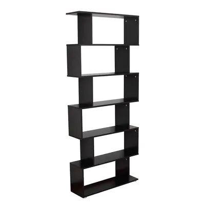 6-tiers Wooden Bookcase S Shape