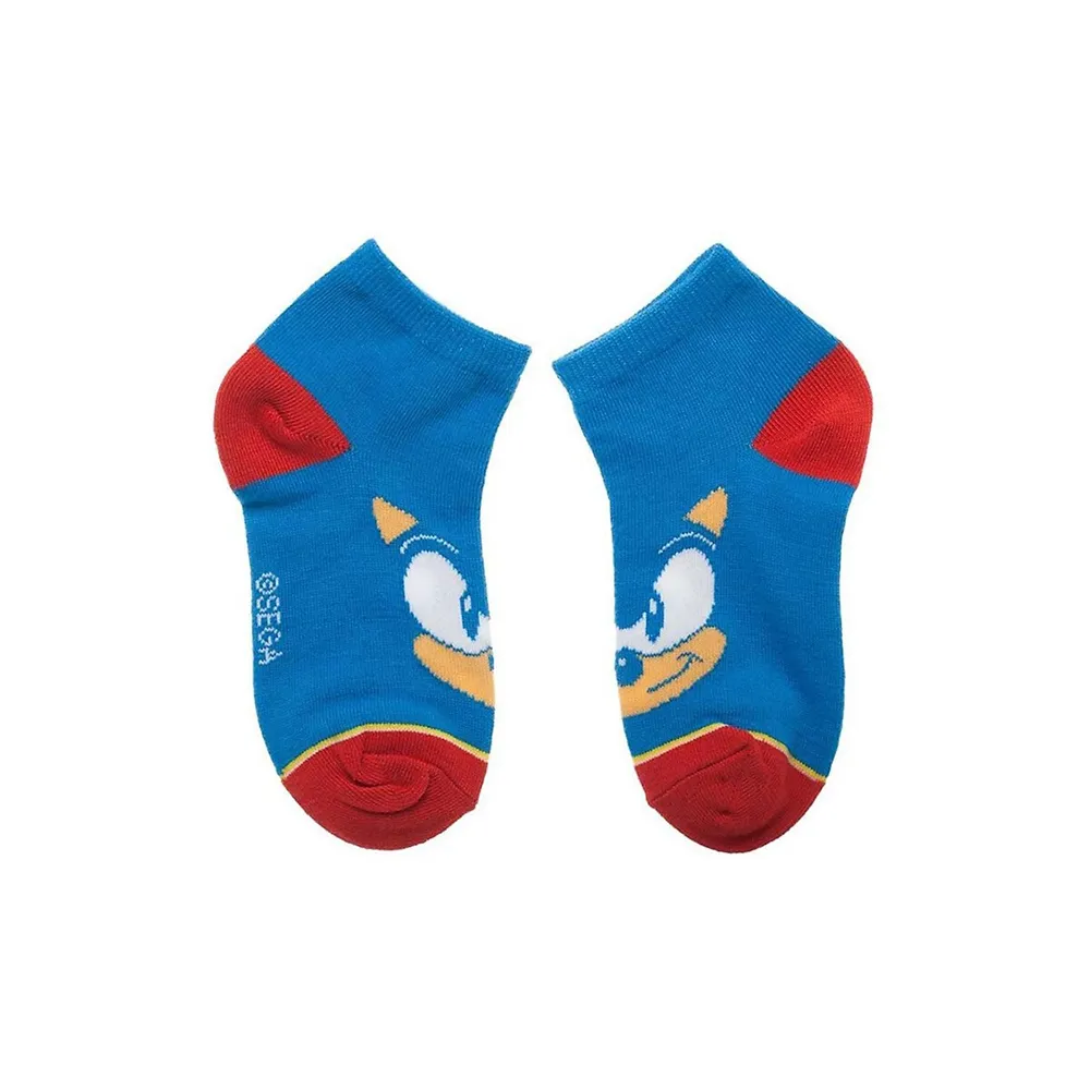 Sega Sonic The Hedgehog Kids Ankle Socks 4 Pairs