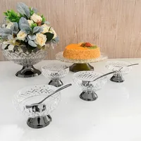 Lys Collection Crystal Dessert Bowls With Spoons Set Of 4