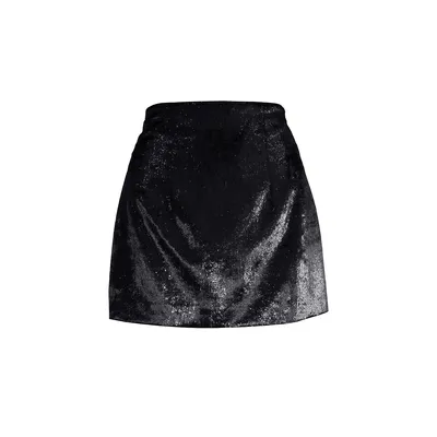 Lurex Velvet Mini Skirt