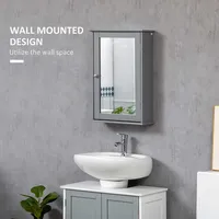 Wall Mounted Bathroom Mirror Cabinet With Door And Shelves