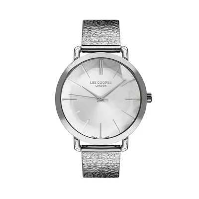 Ladies Lc07239.330 3 Hand Silver Watch With A Silver Mesh Band And A White Dial