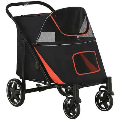 Pet Stroller With Universal Front Wheels, Shock Absorber