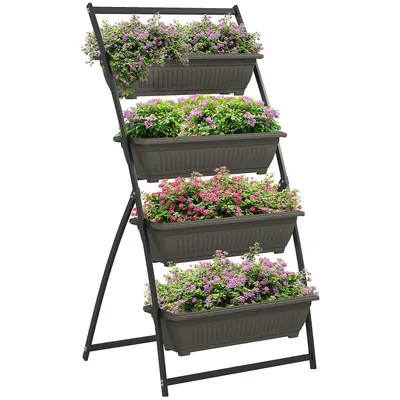 tier Vertical Raised Garden Bed With Container Boxes