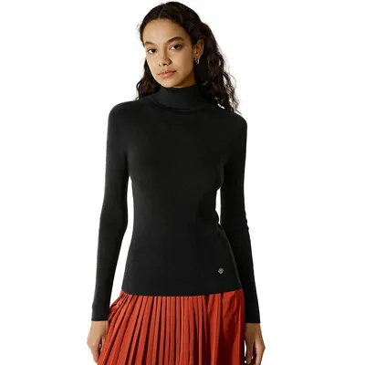 Seamless Silk-cashmere Blend Turtleneck Sweater For Women
