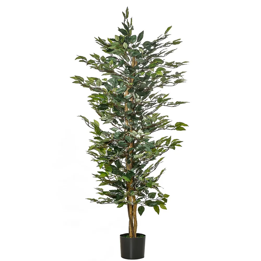 5ft Artificial Ficus Tree Faux Plant In Nursery Pot
