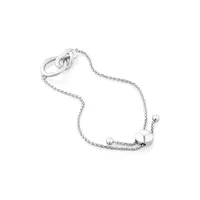 Knots Adjustable Bracelet In Sterling Silver