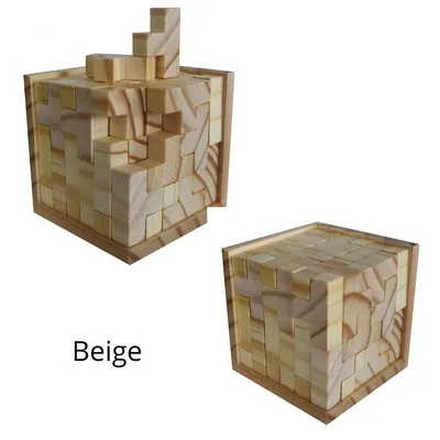 Wooden Intelligence Game 3d Wood Iq Puzzle Brain Teaser Magic Tetris Cube 54 Pc