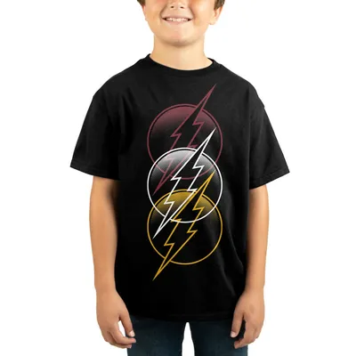 The Flash Triple Logo Kids Black T-shirt