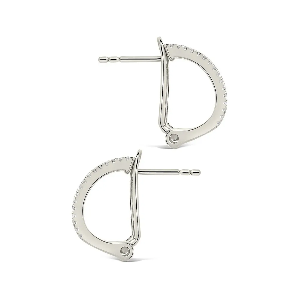 Serena Cz Hoops Earring Sterling Forever Gold Emerald