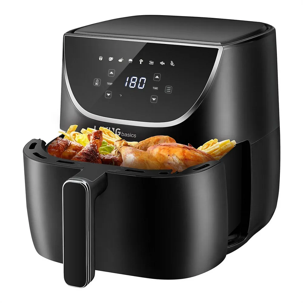 LIVINGbasics 6QT Air Fryer, 1700w Digital Control Oil Free Deep Fryers  Non-stick Coating Airfryers with 8 Cooking Preset and Overheat Protection