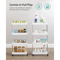 Boutique Home 4-tier Plastic Storage Trolley On Wheels For Small Spaces In Bathroom Or Kitchen
