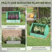 4' X 3' Galvanized Raised Garden Bed With Mini Greenhouse