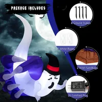6 Ft Halloween Inflatable Hand Hold The Ghost With Built-in Led & Air Blower