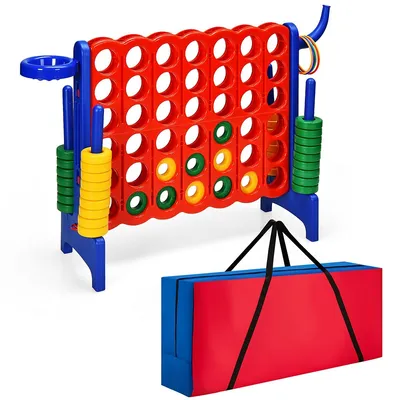 Giant 4 A Row Jumbo 4-to-score Game Set W/storage Carrying Bag For Kids Adult