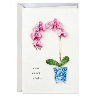 Blooming Orchid Birthday Card