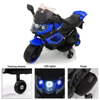 Kids Motorcycle With Training Wheels, 6v Electric Ride-on Car Toy, Battery Powered Motorbike For Realistic Design, Led Lights And Music