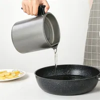1.7L Large Capacity Oil Keeper Steel Grease Strainer Pot With Filter