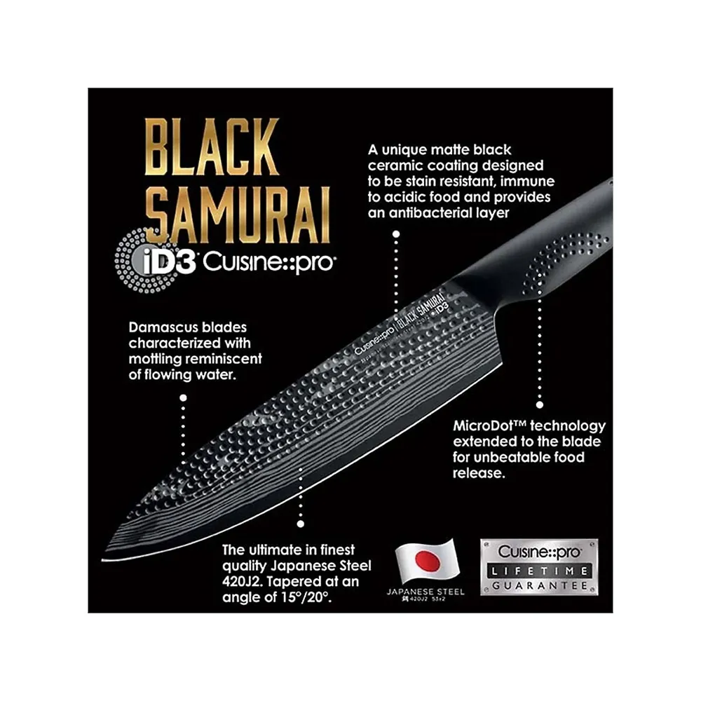 Cuisine::pro ID3 Black Samurai The Egg 9-Piece Knife Block Set