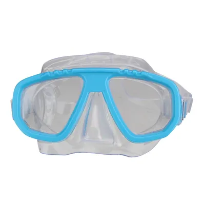 6.75" Sea Blue And Clear Newport Recreational Swim Mask For Kids