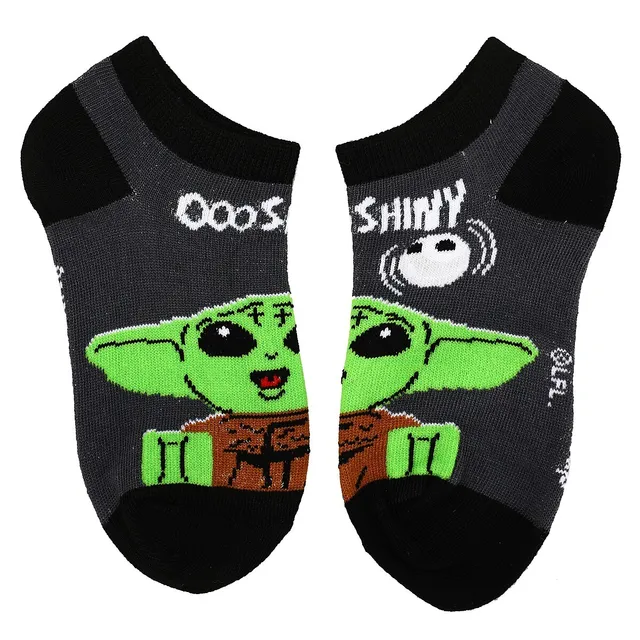 Bioworld Star Wars The Mandalorian Grogu Faces Phrases 6 Pack Womens  Juniors Ankle Socks