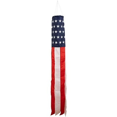 60" Patriotic Stars And Stripes Outdoor Windsock