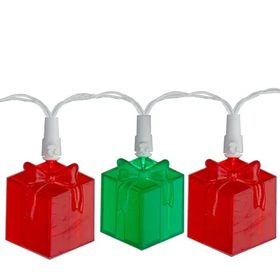 20-count Red And Green Led Novelty Christmas Lights 9.5ft White Wire