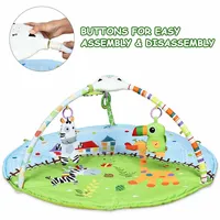 Baby Activity Gym Play Mat W/ Hanging Toys Projector Infant Educational Playtime