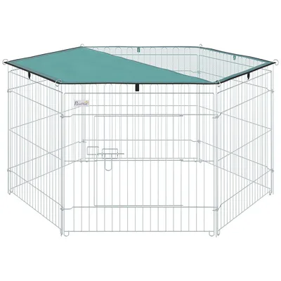 6 Pannels Foldable Pet Playpen With Top Cover For Dogs, Cats