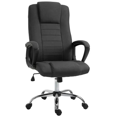 High Back Linen Office Chair With Tilt Function