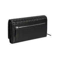 Basket Weave Rfid Secure Clutch Wallet