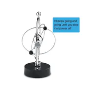 Revolving Mars, Planet Orbit Mobile, Electronic Perpetual Motion Toy Simulation Milky Way Movement Swing Ball Home Office Desk Table Ornament Gift(silver)