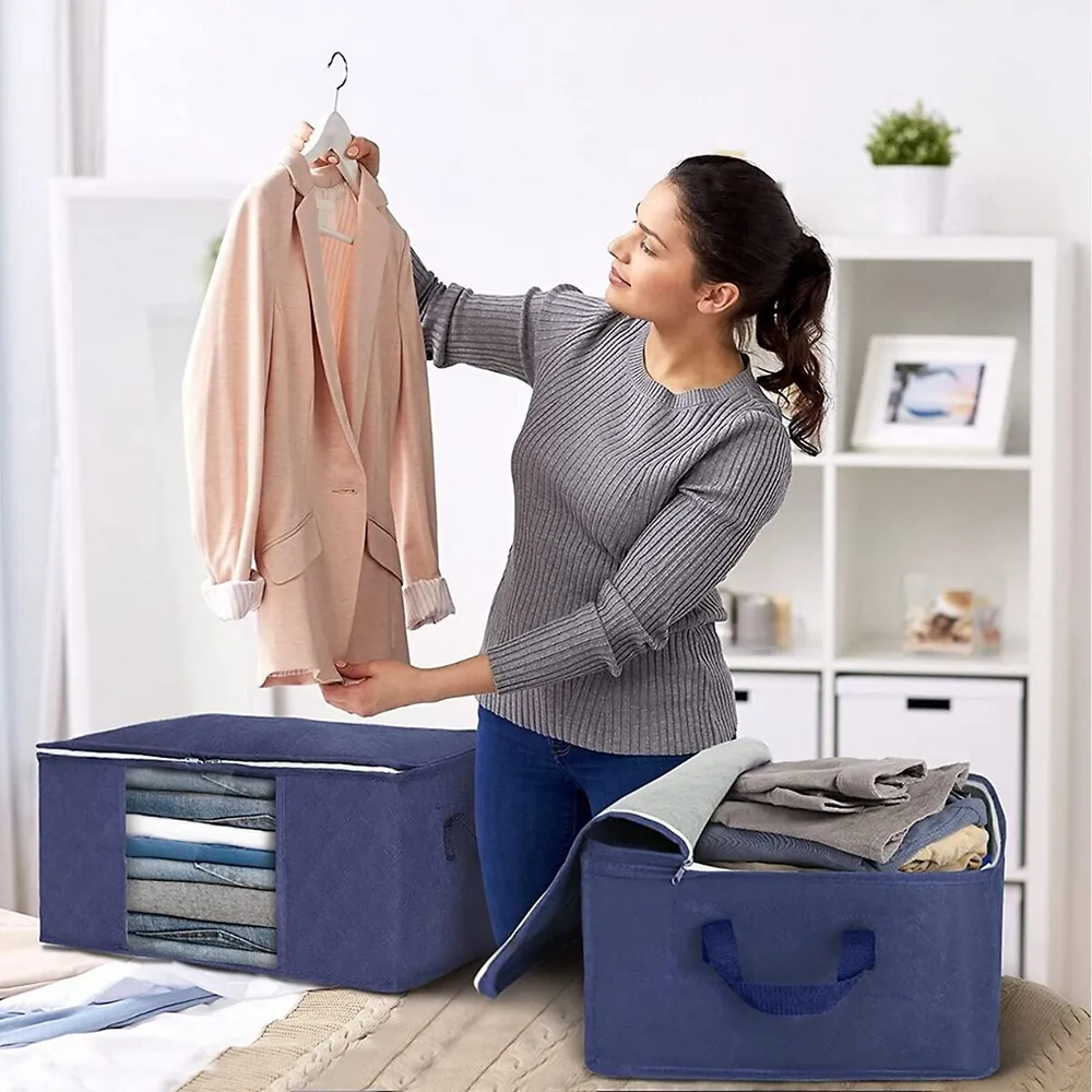 Folding Organizer Bag Clothes Blanket Comforter Storage Bags